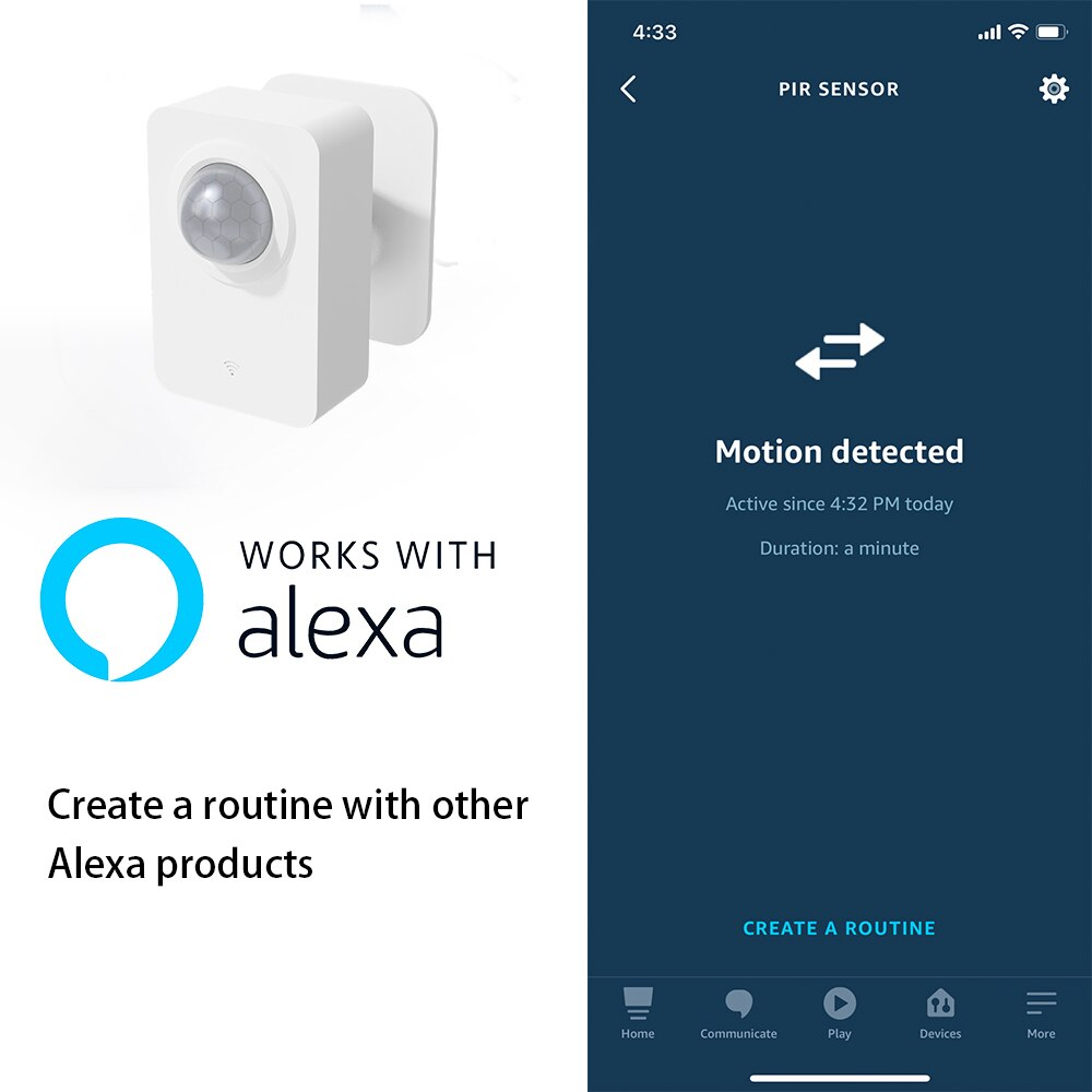 حساس كاشف للحركة واي فاي مع الانذار عبر الجوال PIR Motion Sensor