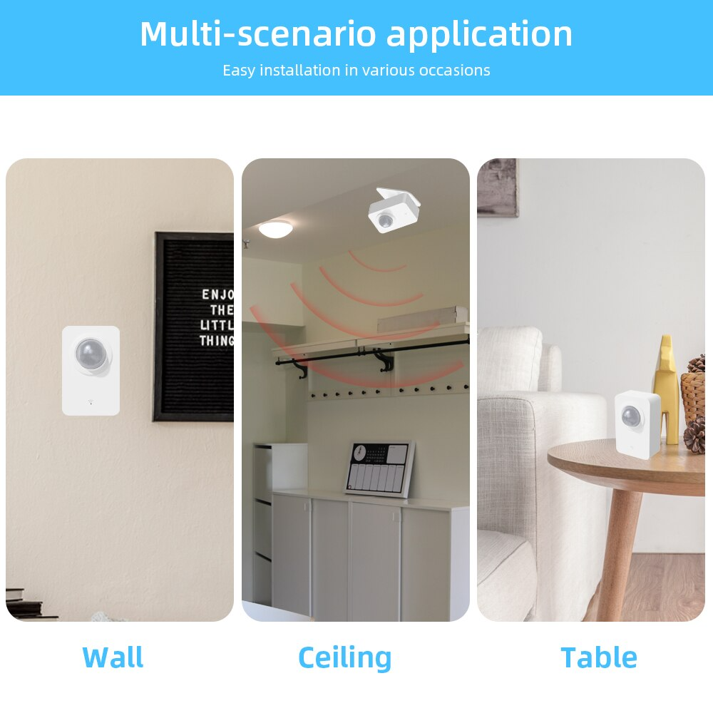 حساس كاشف للحركة واي فاي مع الانذار عبر الجوال PIR Motion Sensor